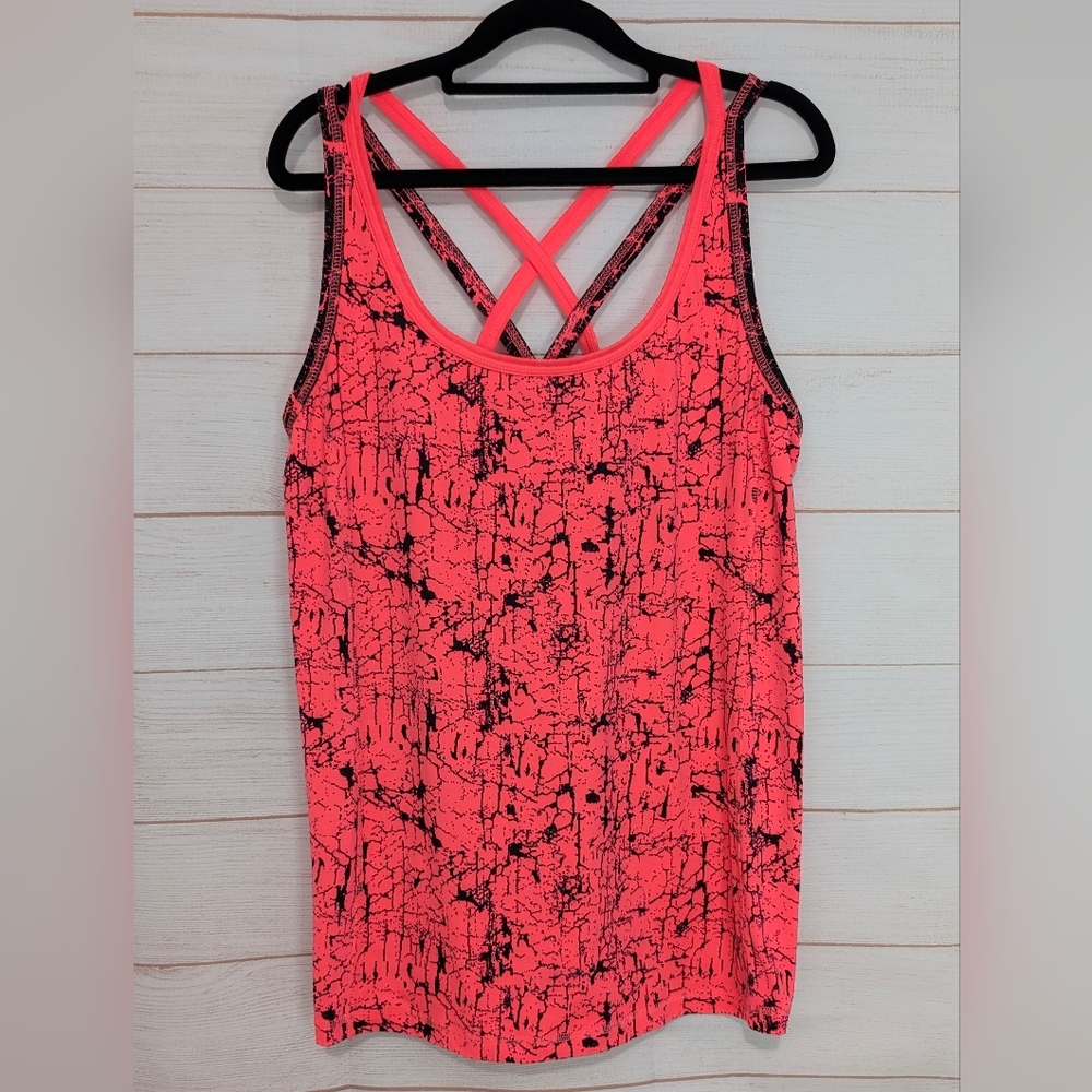 Euc Nola Neon Pink and Black Tank Top Size 1X